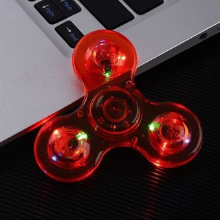 Fidget spinner med multifarvet lys - rød